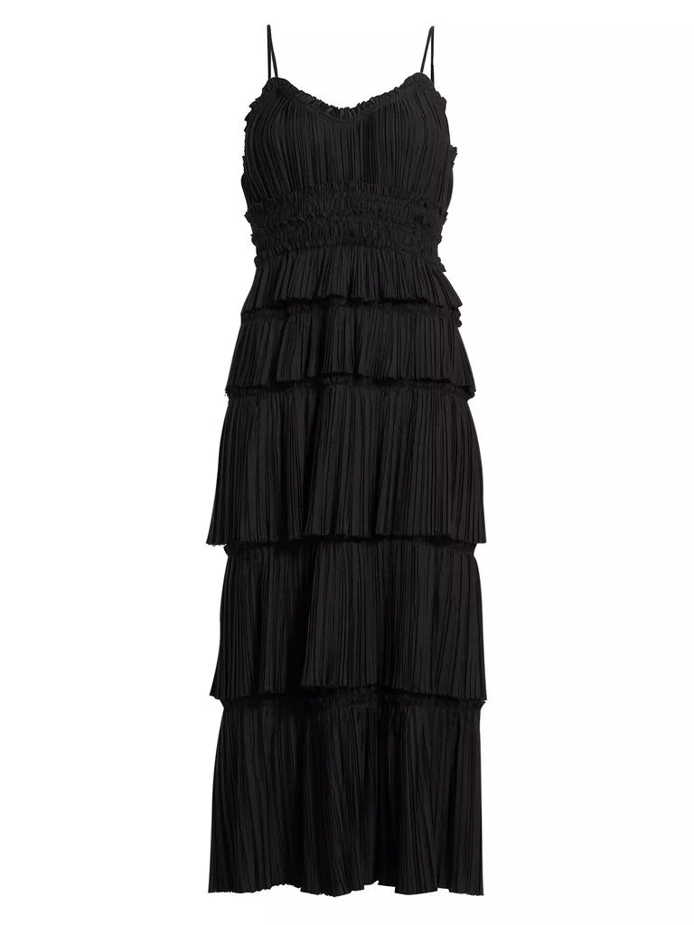 Sea Plissé Ruffled Midi-Dress 1