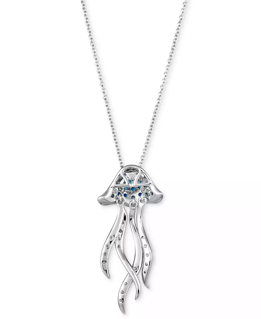 Le Vian Ombré® Multi-Gemstone (3/8 ct. t.w.) 
Nude Diamond (1/4 ct. t.w.) Jellyfish Pendant Necklace in 14k White Gold, 18" + 2" extender 3