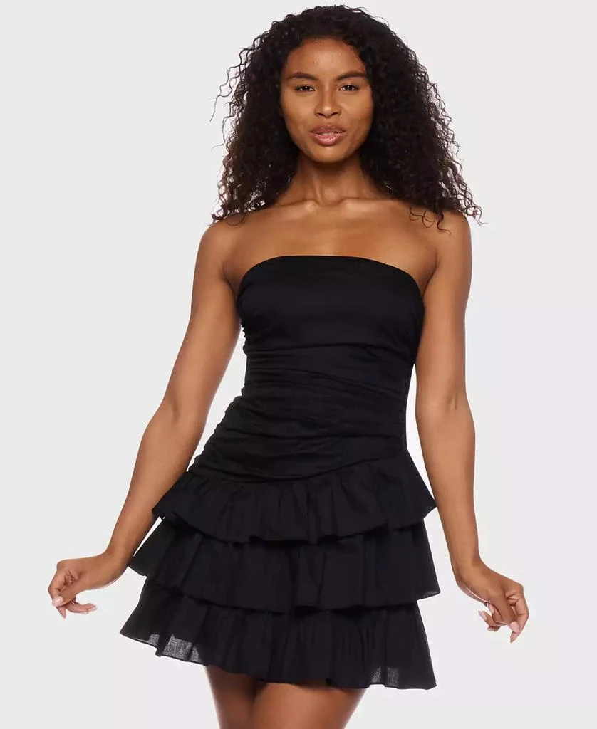 Alex & Sophia Juniors' Strapless Tiered-Hem Mini Dress 1