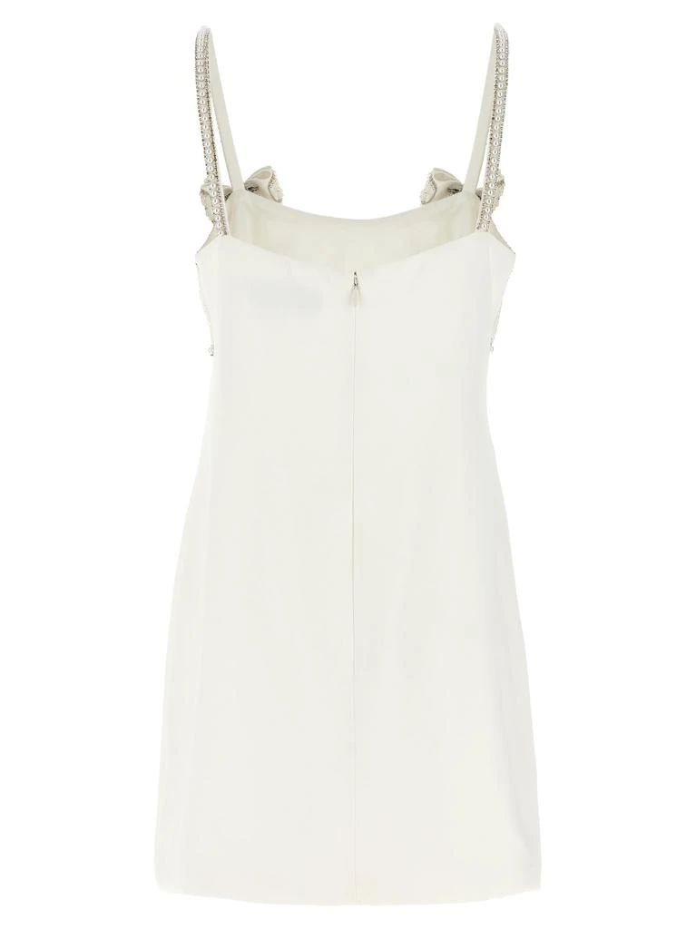 Self Portrait white Crêpe Pearl Bow Mini Dress 2