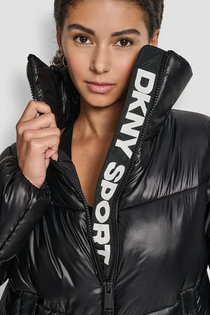 DKNY QUILTED PUFFER WITH OVERSIZED COLLAR AND INTERIOR PLACKET LOGO 4