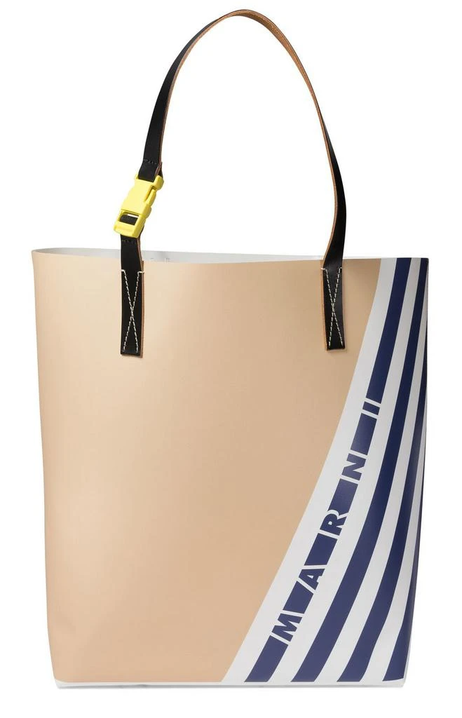 Marni Marni Logo Printed Striped Tote Bag 1