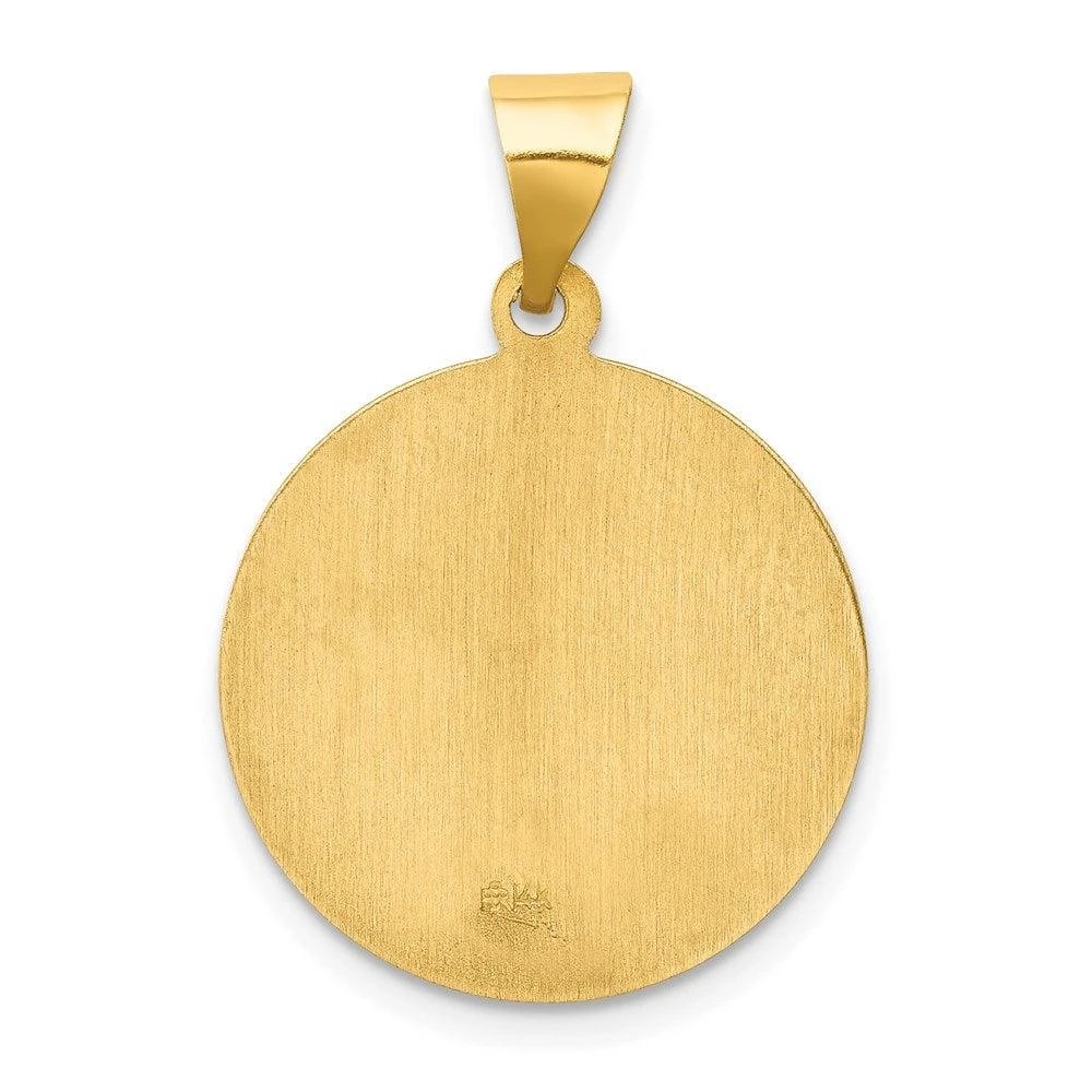 Diamond2Deal 14k Yellow Gold Polished and Satin St Lucy Medal Hollow Pendant 4