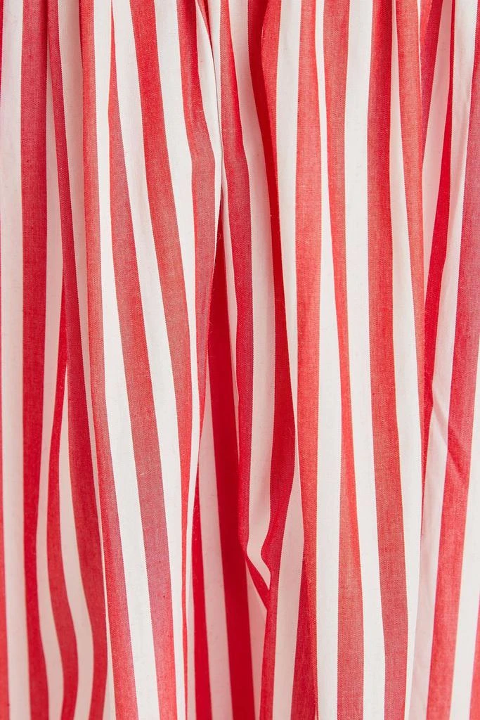 open lace back dress Ganni Pink & Brown Striped Cotton Dress Sz 2