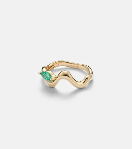 Shay Jewelry 18kt yellow gold (750/1000) ring with emeralds