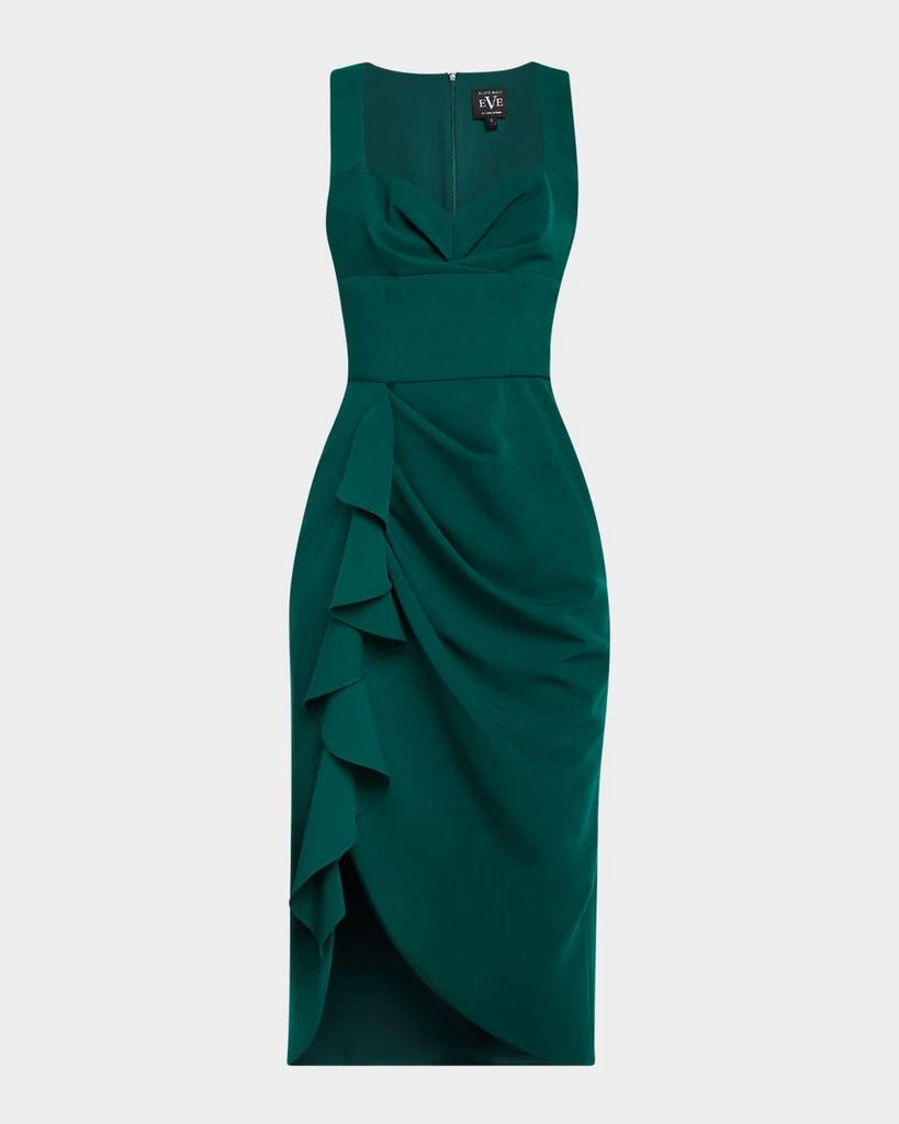 Black Halo Lucetta Sweetheart Ruffle Midi Sheath Dress 1