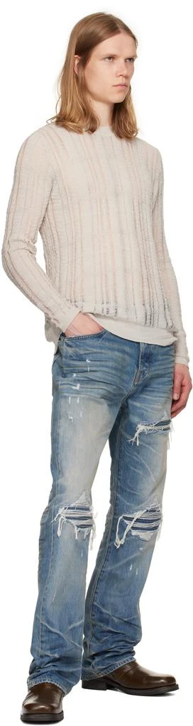 AMIRI Blue Pleated Denim Straight MX1 Jeans 4