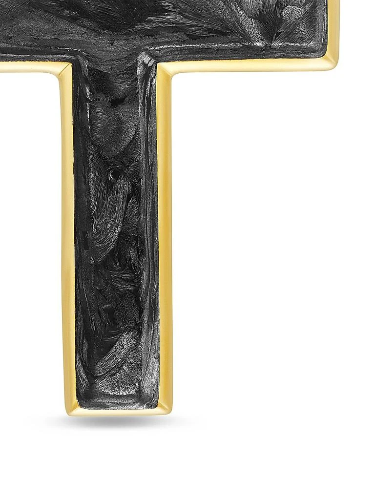David Yurman Cross Amulet in 18K Yellow Gold with Forged Carbon, 24MM 5