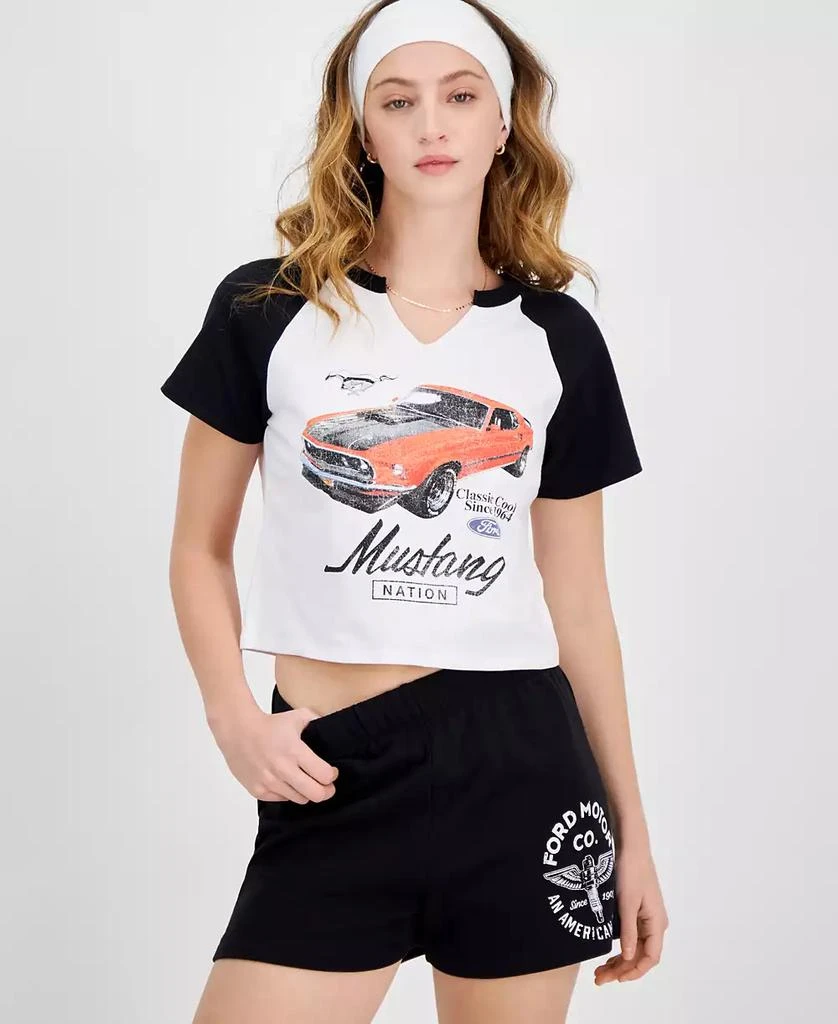 Love Tribe Juniors' Ford Mustang Raglan-Sleeve T-Shirt 1