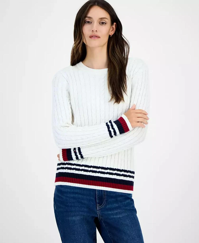 Tommy Hilfiger Women's Cotton Cable Knit Sweater 1
