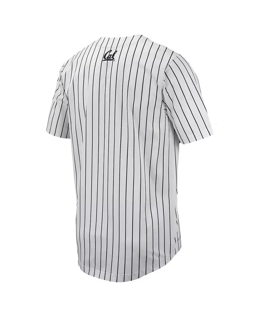 NIKE Men's White, Navy Cal Bears Pinstripe Replica Full-Button Baseball Jersey 3