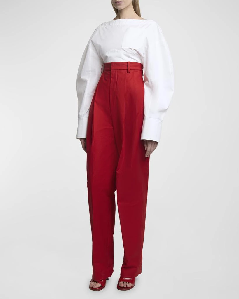 Jacquemus Casaco Long-Sleeve Cutout Crop Top 2