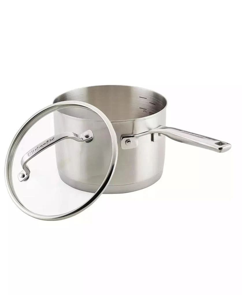 KitchenAid 3 Ply Base Stainless Steel 3 Quart Saucepan with Lid 6