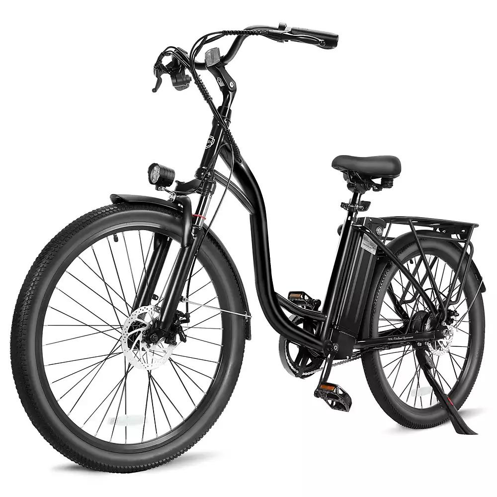 Evercross 350W Adult Electric Bike with Removable Battery, 26" Wheels, Carbon Steel Frame, 3 Ride Modes & LED Headlights