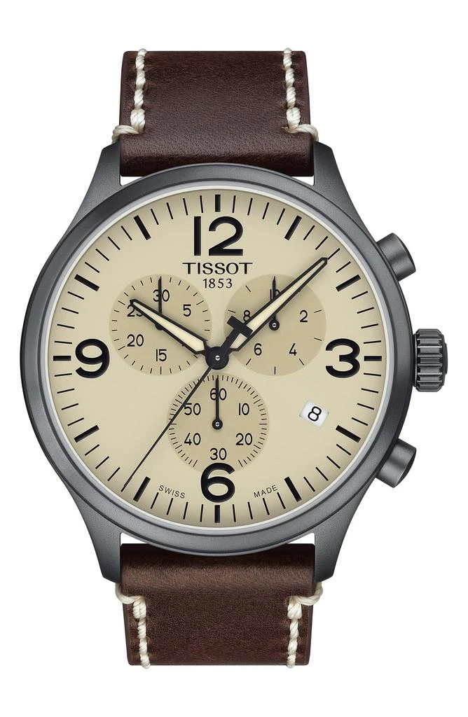 Tissot Chrono XL Leather Strap Chronograph Watch, 45mm 1