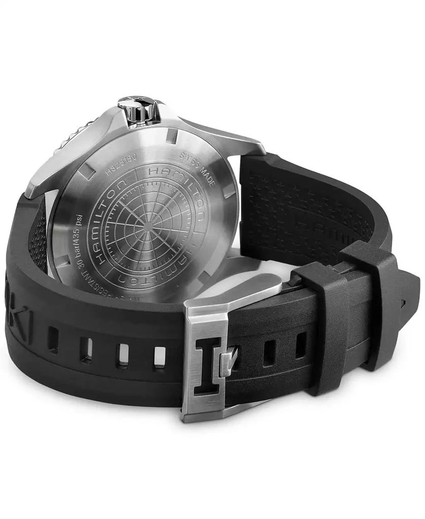 Hamilton Men's Swiss Automatic Khaki Navy Scuba Black Rubber Strap Watch 43mm 4