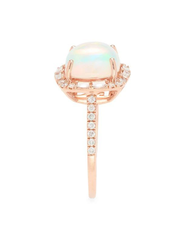 Effy 14K Rose Gold, 0.39 TCW Diamond & Ethiopian Opal Halo Ring 4