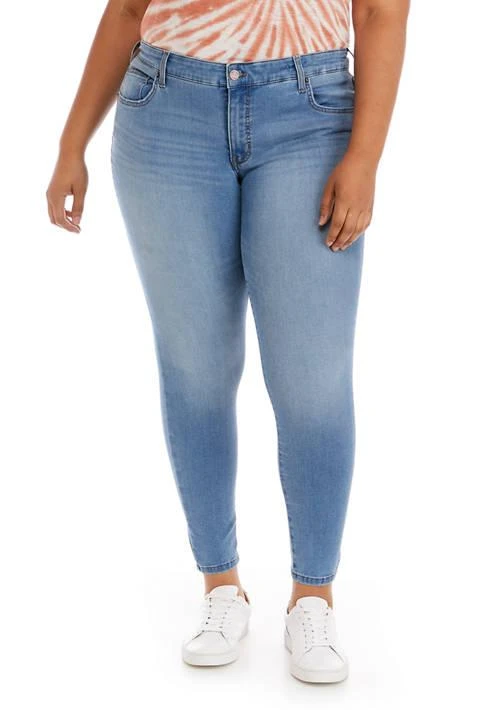 Crown & Ivy™ Ivy Plus Size Mid Rise Skinny Jeans   Short 1