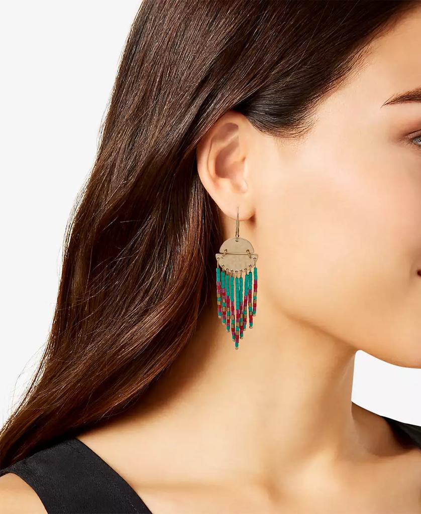 Lonna & Lilly Gold-Tone Beaded Fringe Statement Earrings