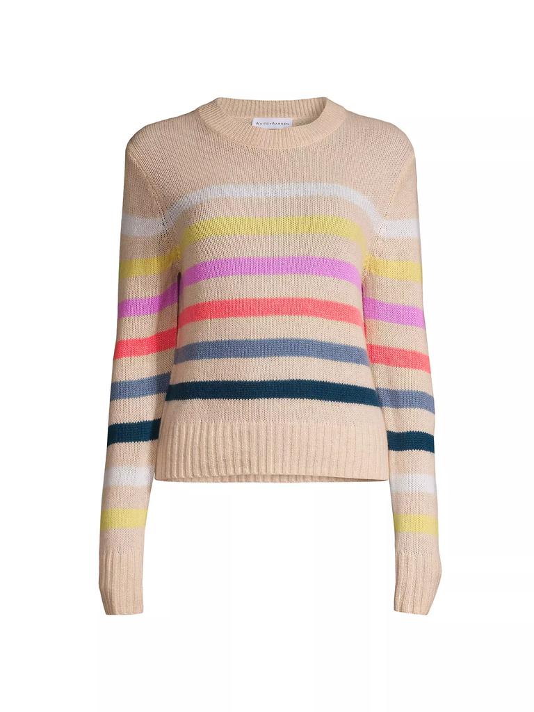 White + Warren Cashmere Featherweight Striped Sweater