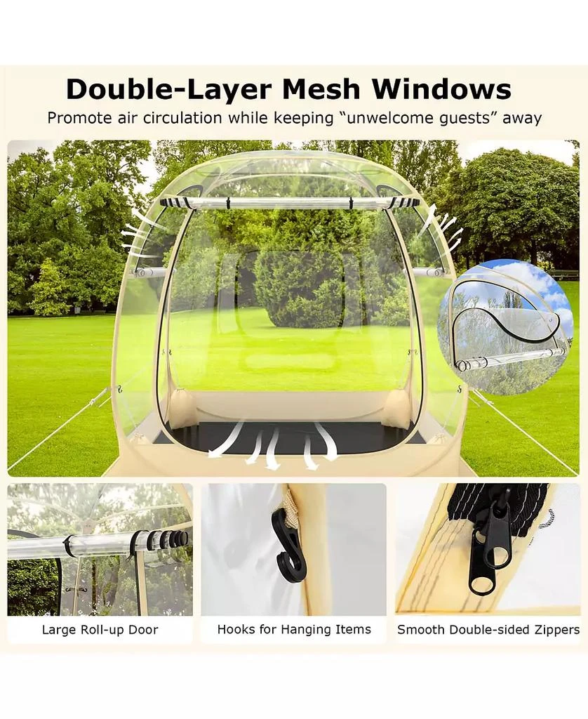 KUYOTQ Instant Pop up Sports Tent with Carrying Bag and Floor Mat for 1-2/5-6 People 8