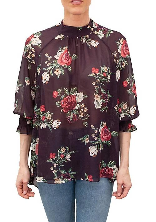 DR2 by Daniel Rainn By Daniel Rainn Floral Mock Turtleneck Blouse 1