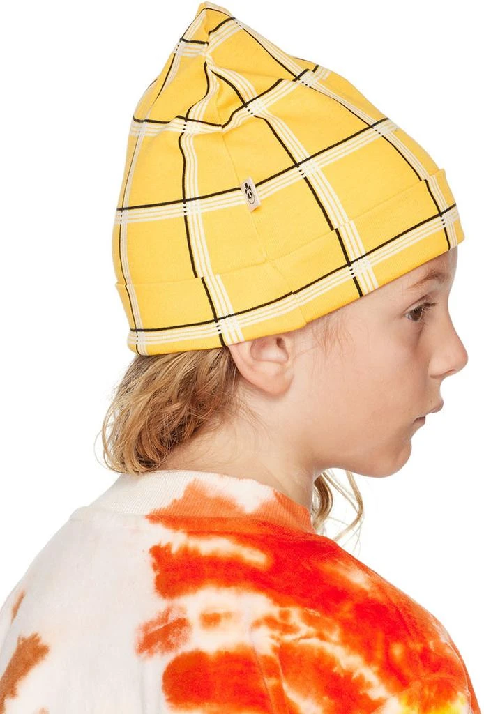 Mini Rodini Kids Yellow Check Beanie 3