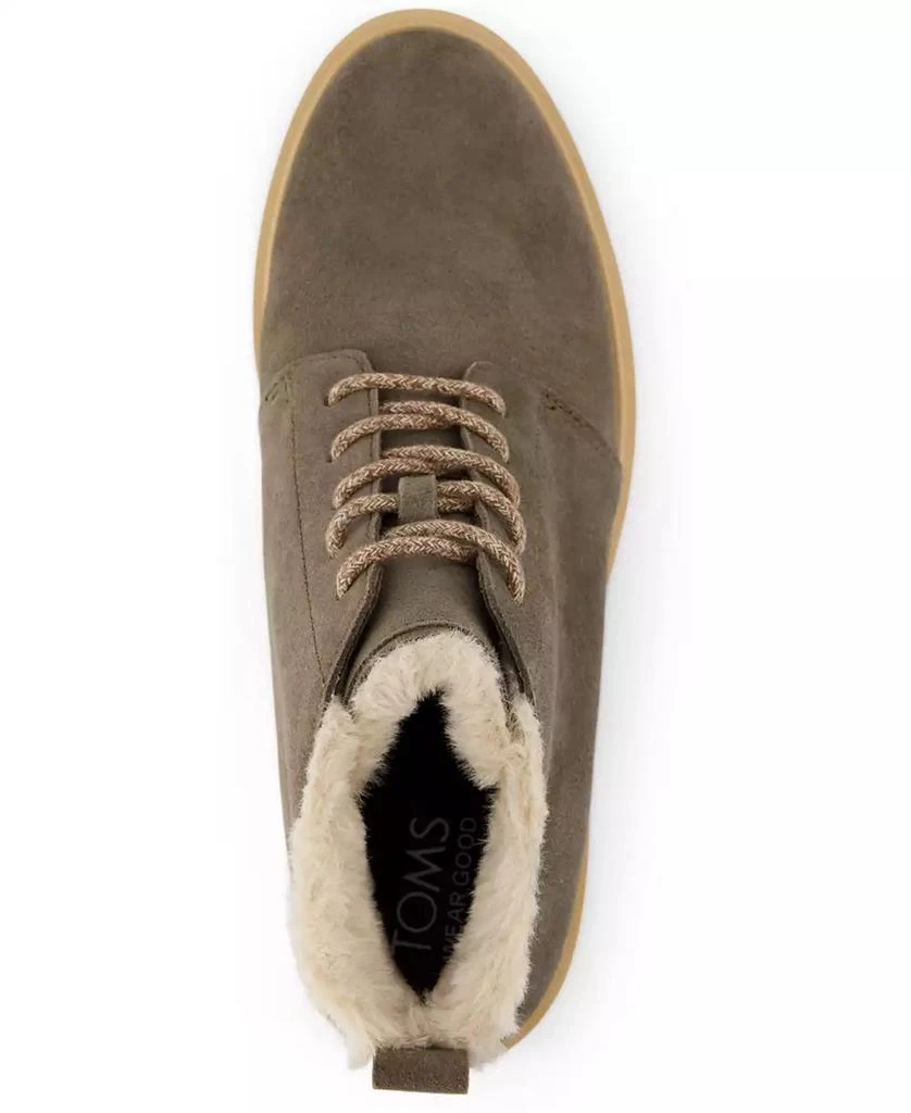 TOMS Women's Maude Suede and Faux Fur Lace Up Wedge Booties 4