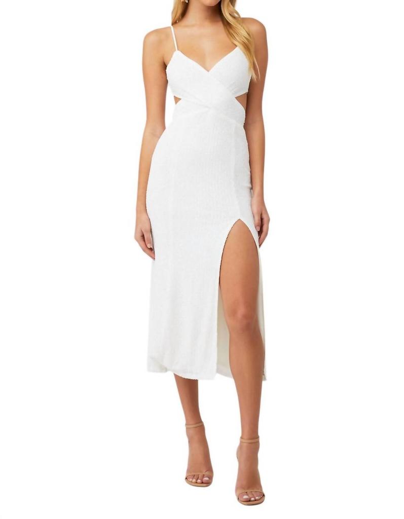 SAYLOR Harmonie Dress In White Sequin