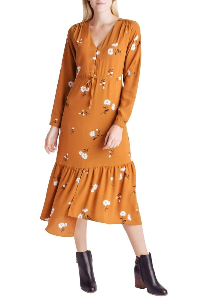 Kensie Kensie - Floral Long Sleeve V-Neck Dress 1