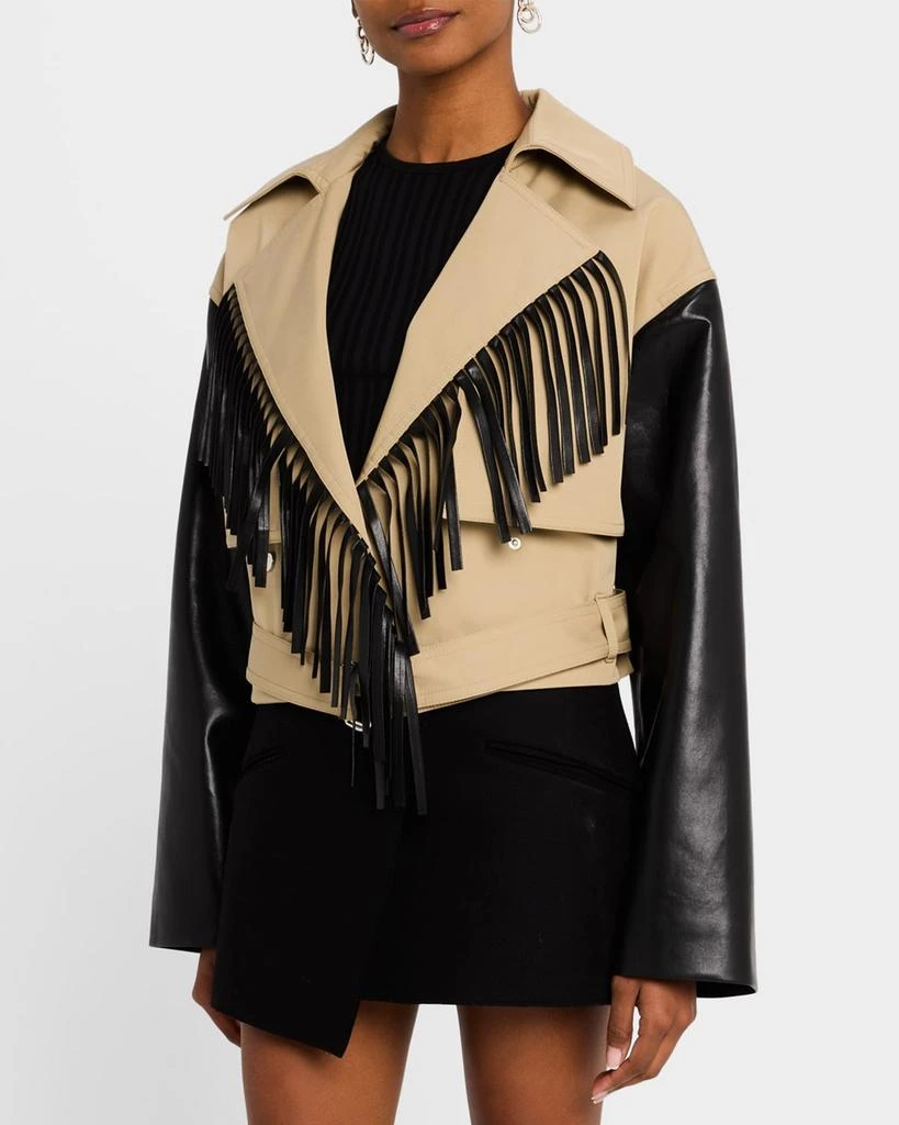 Nanushka Kazia Fringe Trench Coat 4