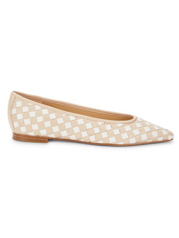 Marc Fisher Damaria ​Two-Tone Woven Leather Ballet Flats