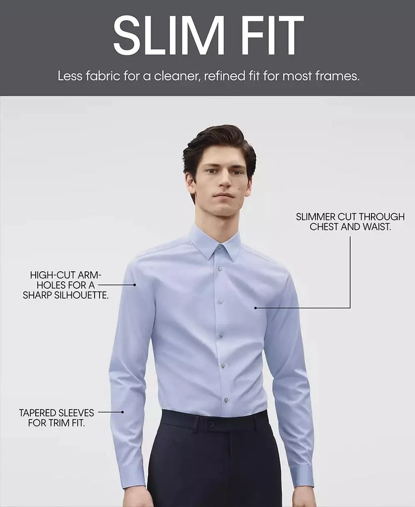 Calvin Klein Men's Slim-Fit Non-Iron Herringbone Dress Shirt 8