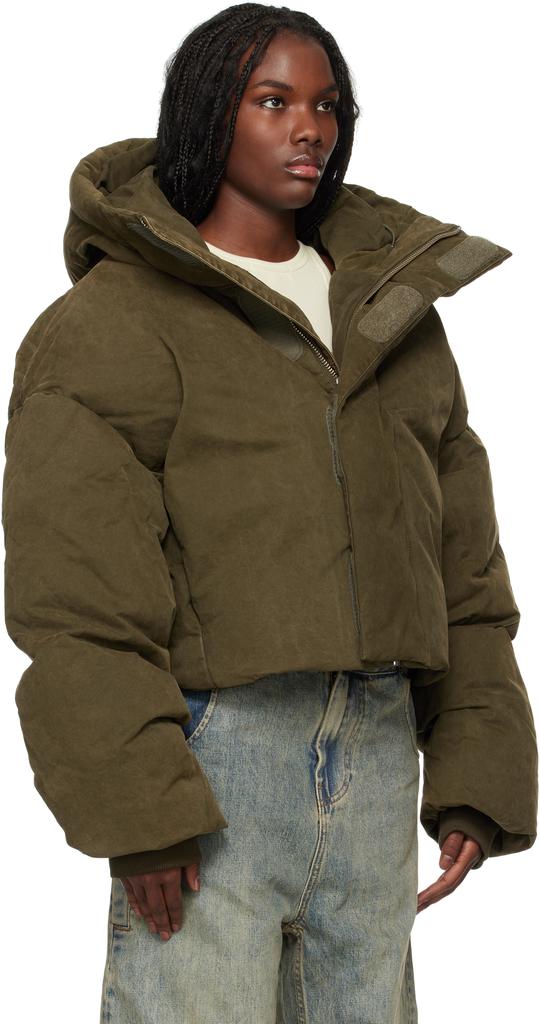 Entire Studios Khaki MML Hooded Puffer Down Jacket