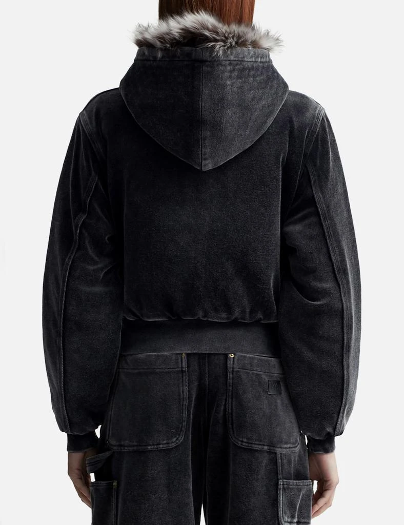 Alexander Wang Zip-Up Hoodie in Velour 3