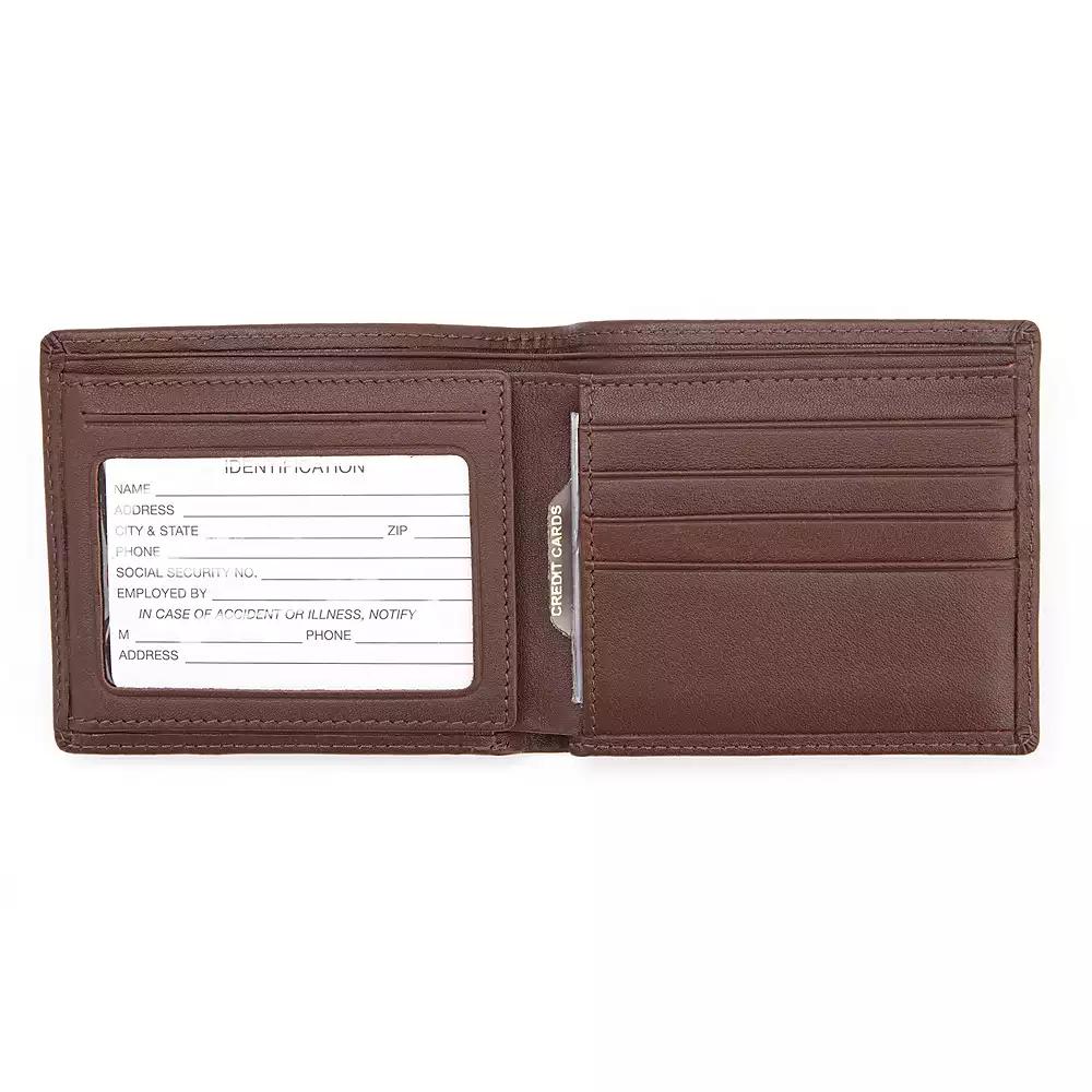 ROYCE New York Men'S Bifold Wallet With Double Id Flap