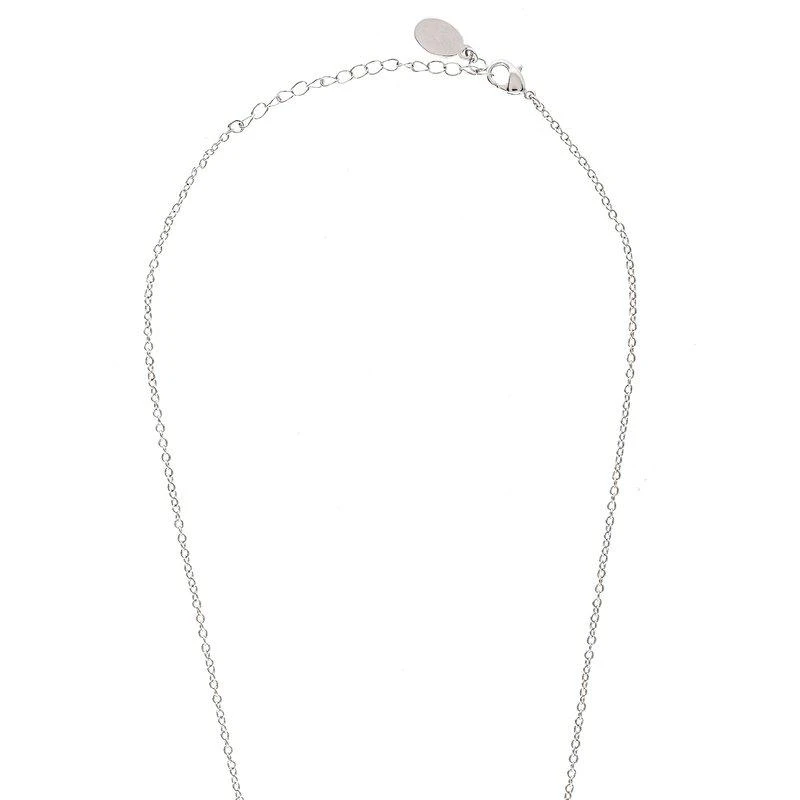 Rivka Friedman Rhodium Polished Bar Station Necklace 1