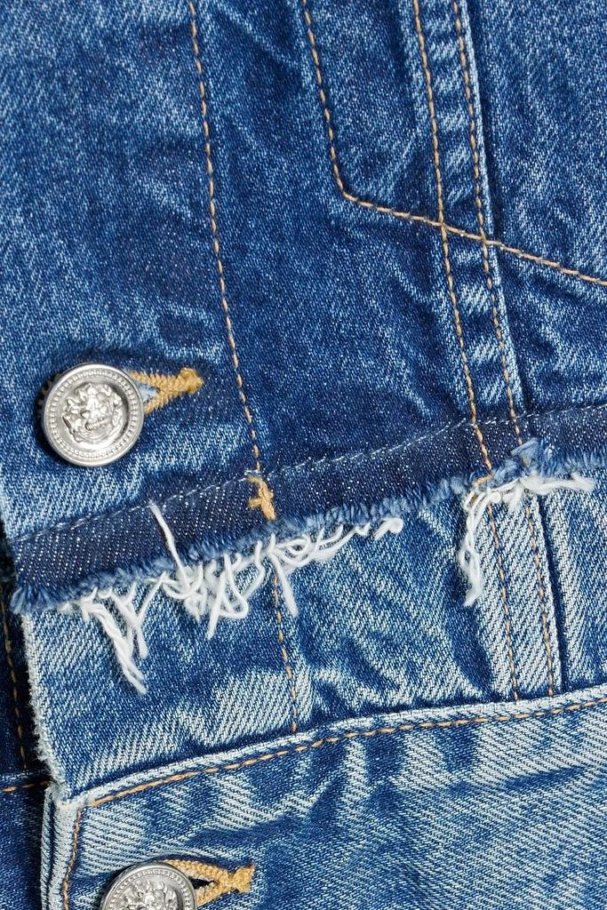 SLVRLAKE Re-work cropped frayed denim jacket 4