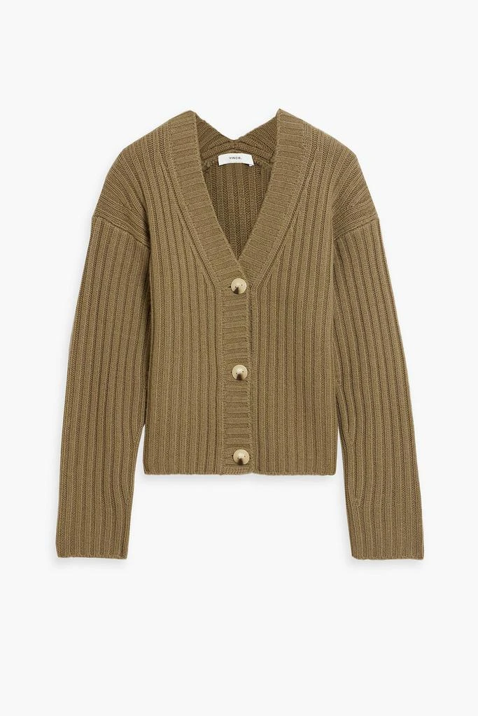 Vince Ribbed wool and cashmere-blend cardigan