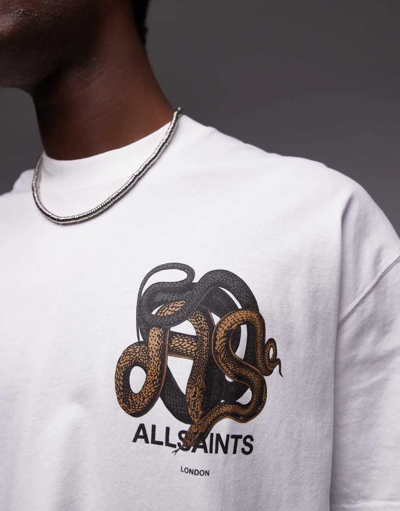 ALL SAINTS AllSaints Reticulate back graphic t-shirt in white 3