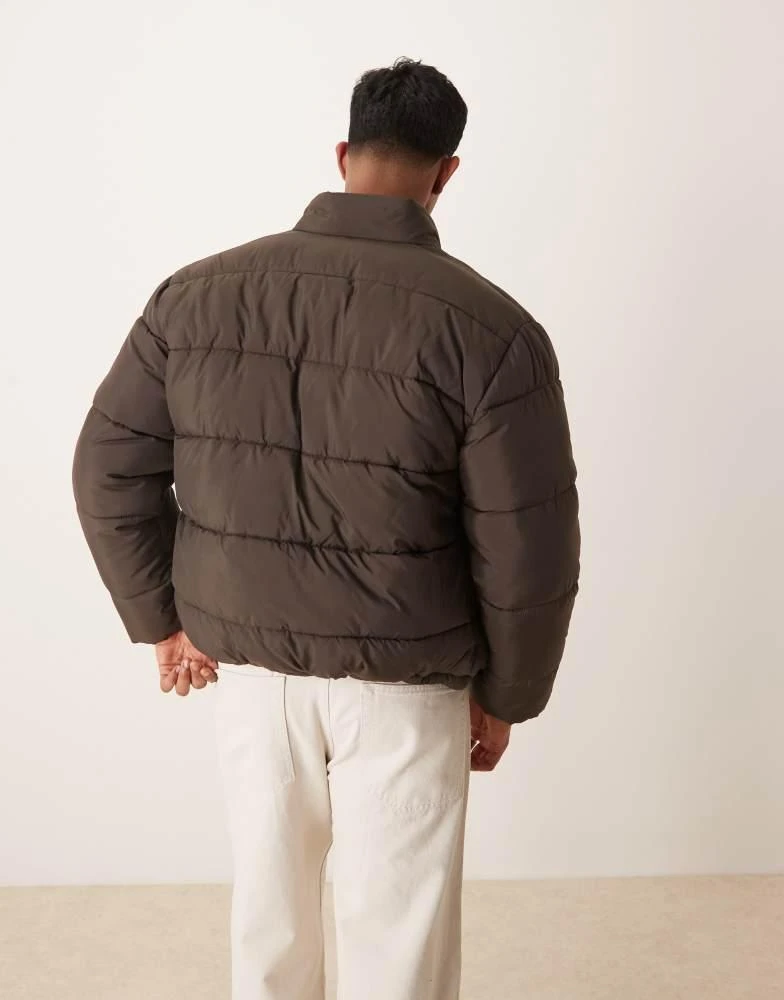 New Look New Look padded puffer jacket in dark brown 4