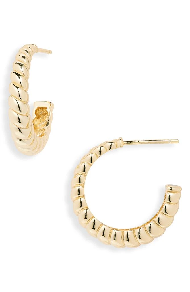 Argento Vivo Sterling Silver Croissant Tapered Hoop Earrings 1