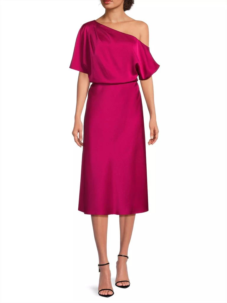 Aidan Mattox Satin One-Shoulder Cocktail Dress 2