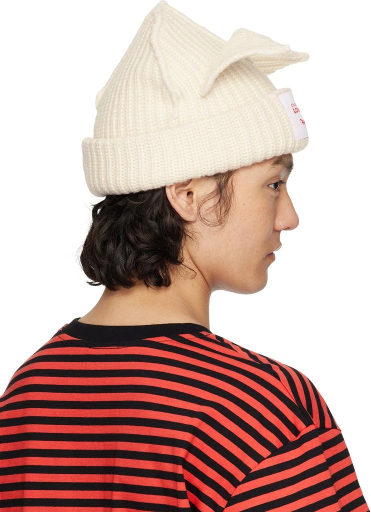 Charles Jeffrey Loverboy White Chunky Ears Beanie 3
