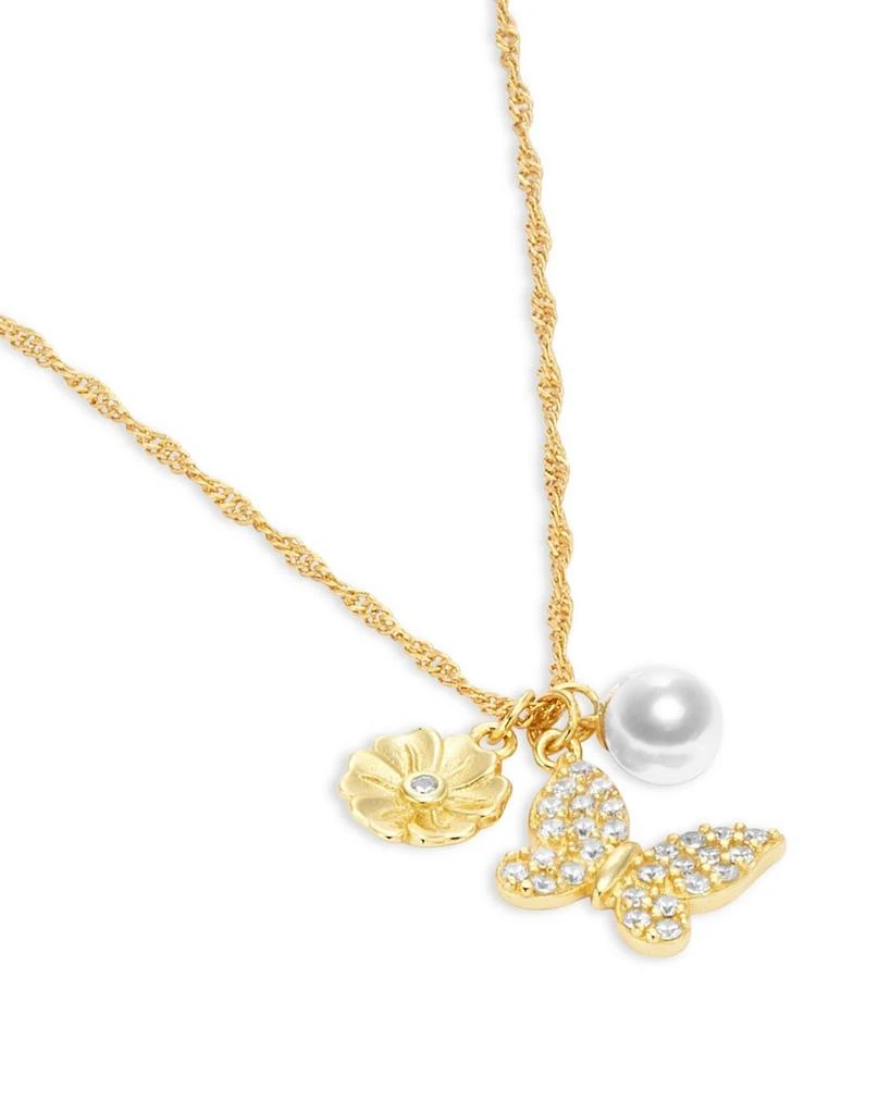 Argento Vivo Butterfly Flower Charm Pendant Necklace, 16-18" 3