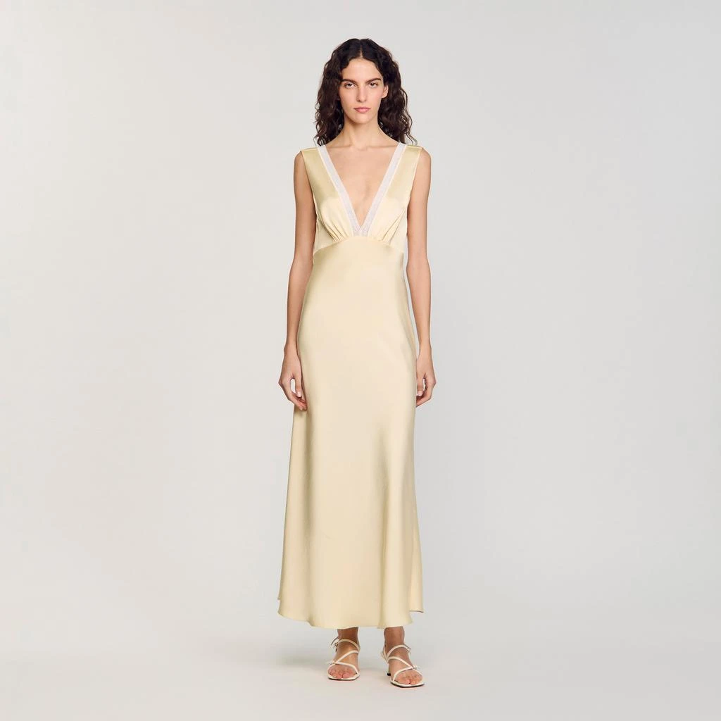 Sandro Satin-effect maxi dress 1