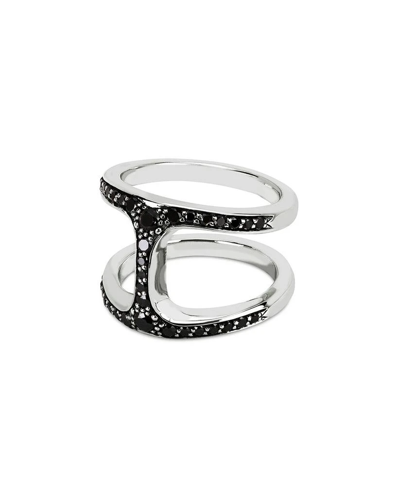Hoorsenbuhs Sterling Silver Phantom Black Diamond Double Row Statement Ring 1