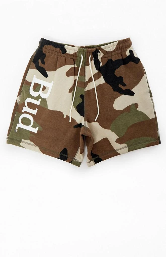Budweiser By Pacsun Camo Serif Fleece Sweat Shorts