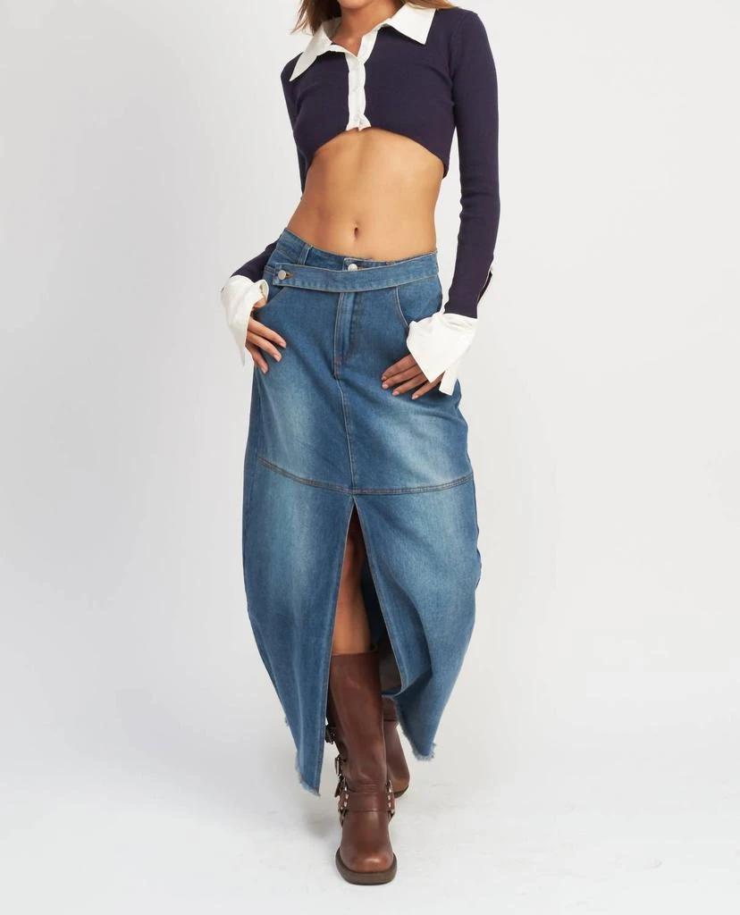 EMORY PARK Emory Park - Eastyn Mix Media Collar Crop Top 3