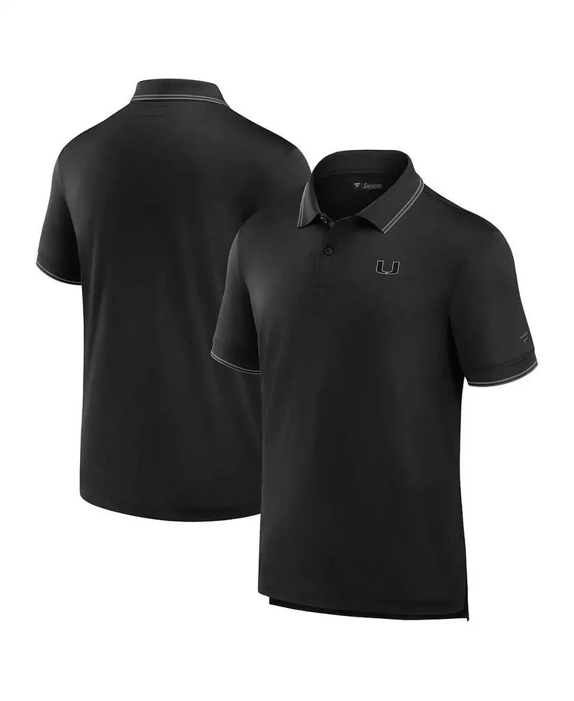 Fanatics Men's Black Miami Hurricanes Front Office Pique Polo 1